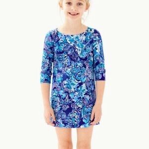 Lilly Pulitzer girls UPF50+ mini Sophie Dress Royal purple Cat Call NWT L & XL
